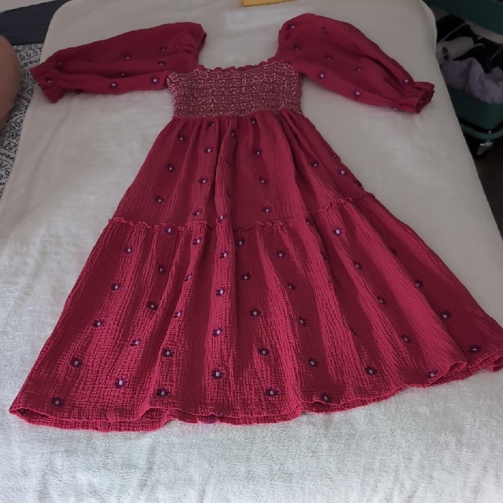 Floral Dress in Burgundy